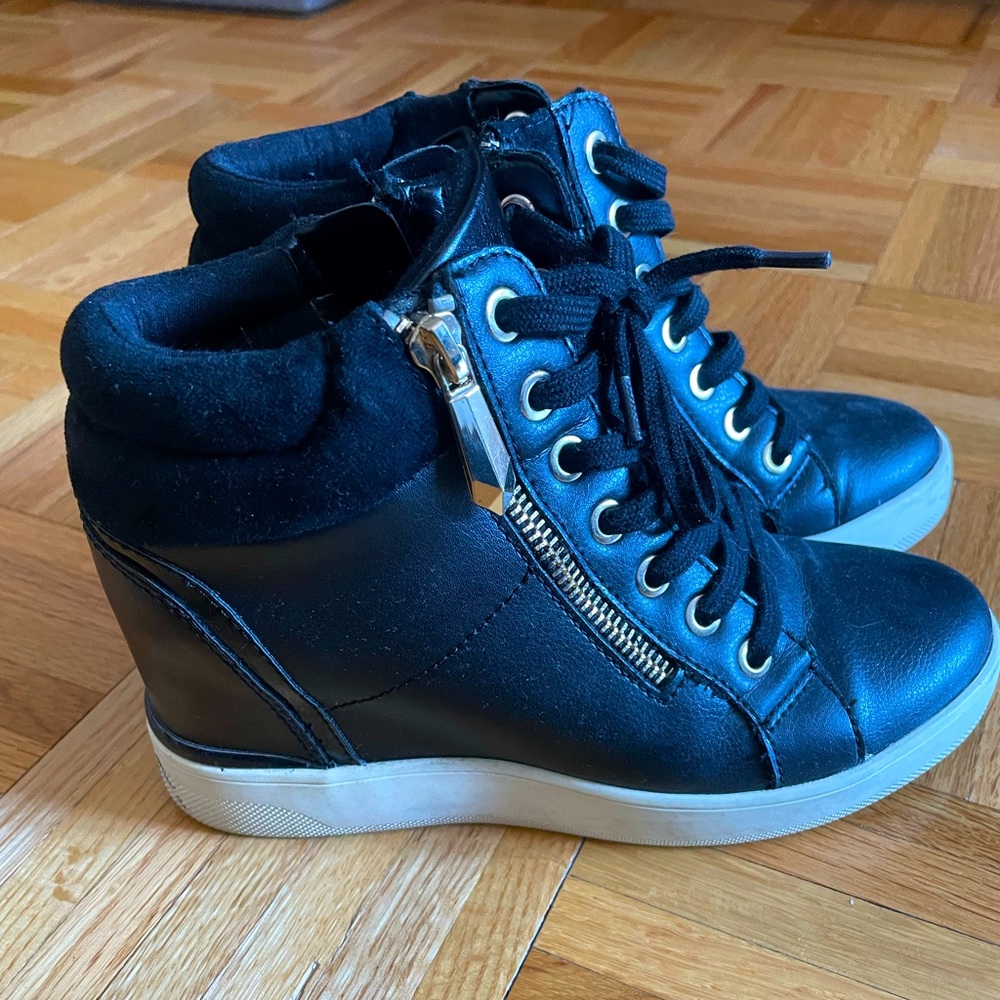 Aldo Black Wedge Sneakers